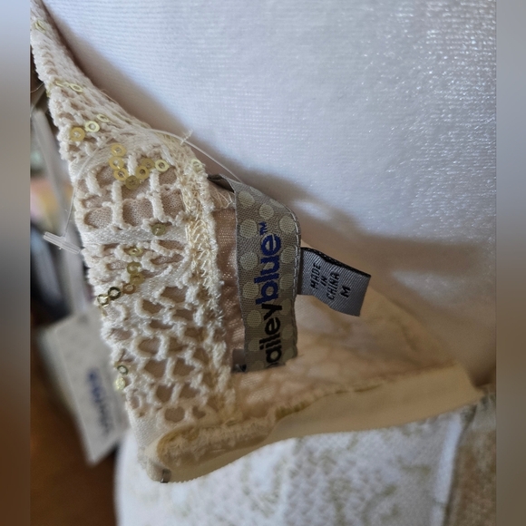 Strapless Sequin Lace Gown M Nude Maxi Formal Dress NWT - Picture 7 of 8